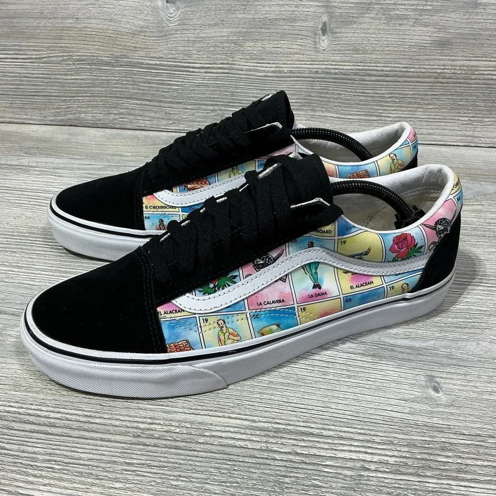 Vans Old Skool LOTERIA Special Edition Shoes Mens 11.5 Black Suede MultiColored